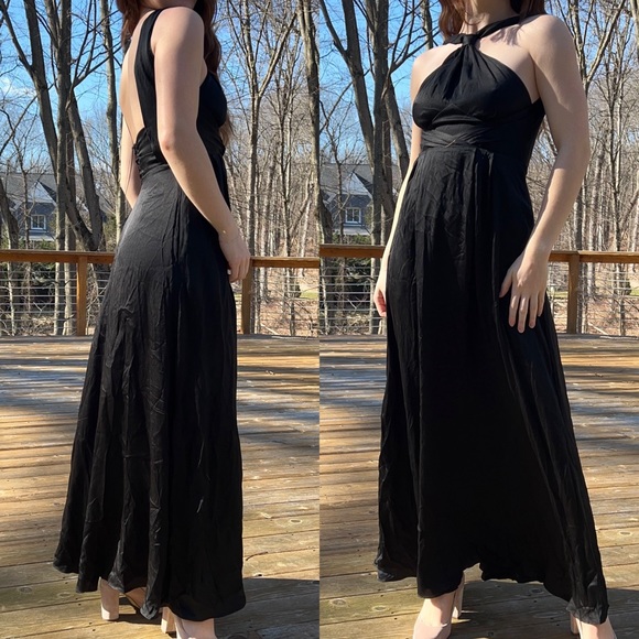 NWT Silk Banana Republic Halter Maxi Formal Dress - Picture 3 of 9